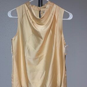 Worth Satin Cowl Neck Blouse in Cream